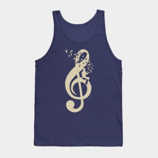 Treble Clef -  Music Flute - Vintage Tank Top